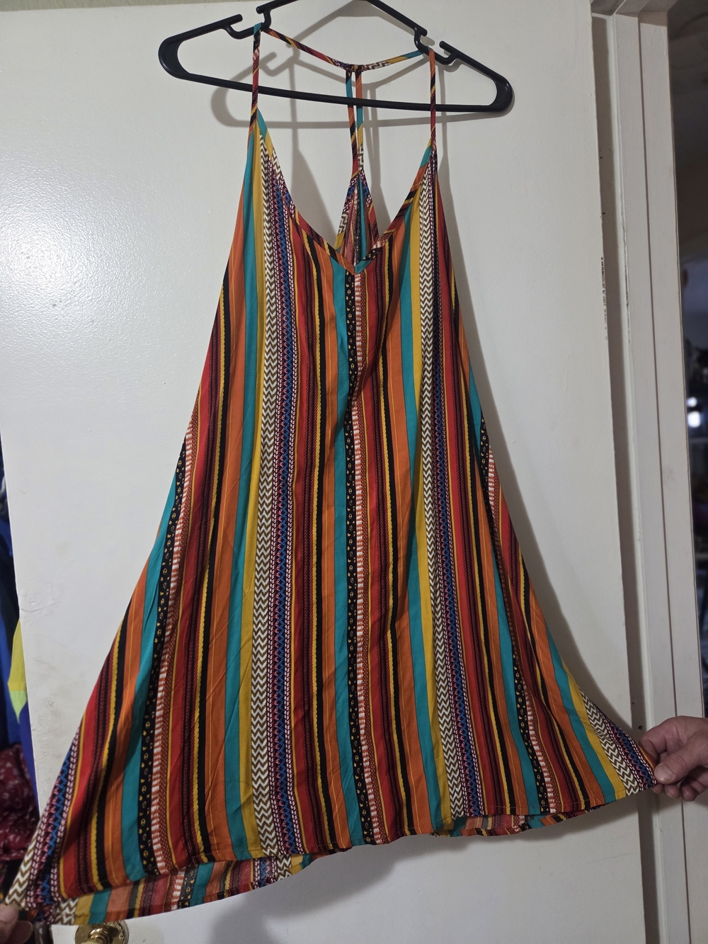 SHEIN Multicolor Striped Spaghetti-Strap Dress